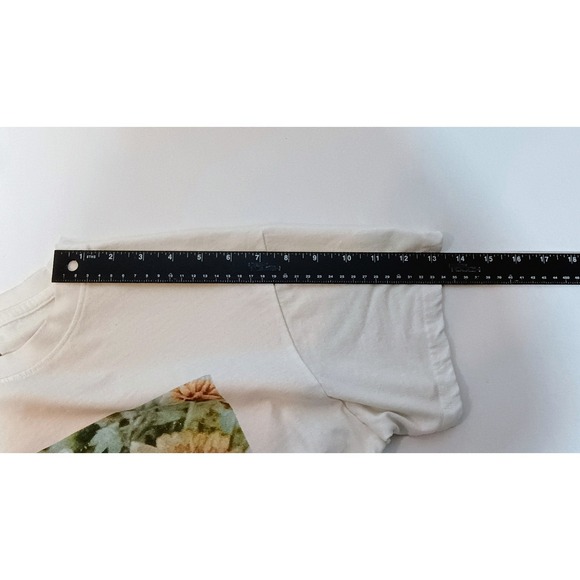 BRISCO BRANDS Mens Large Graphic T Shirt Floral Print White Short Sleeve Tee - Picture 7 of 9